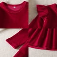 thumbnail image 6 of WIBACKER Kids Baby Girls Long Sleeve Velvet Dress Autumn Winter Princess Party Dresses, 6 of 7