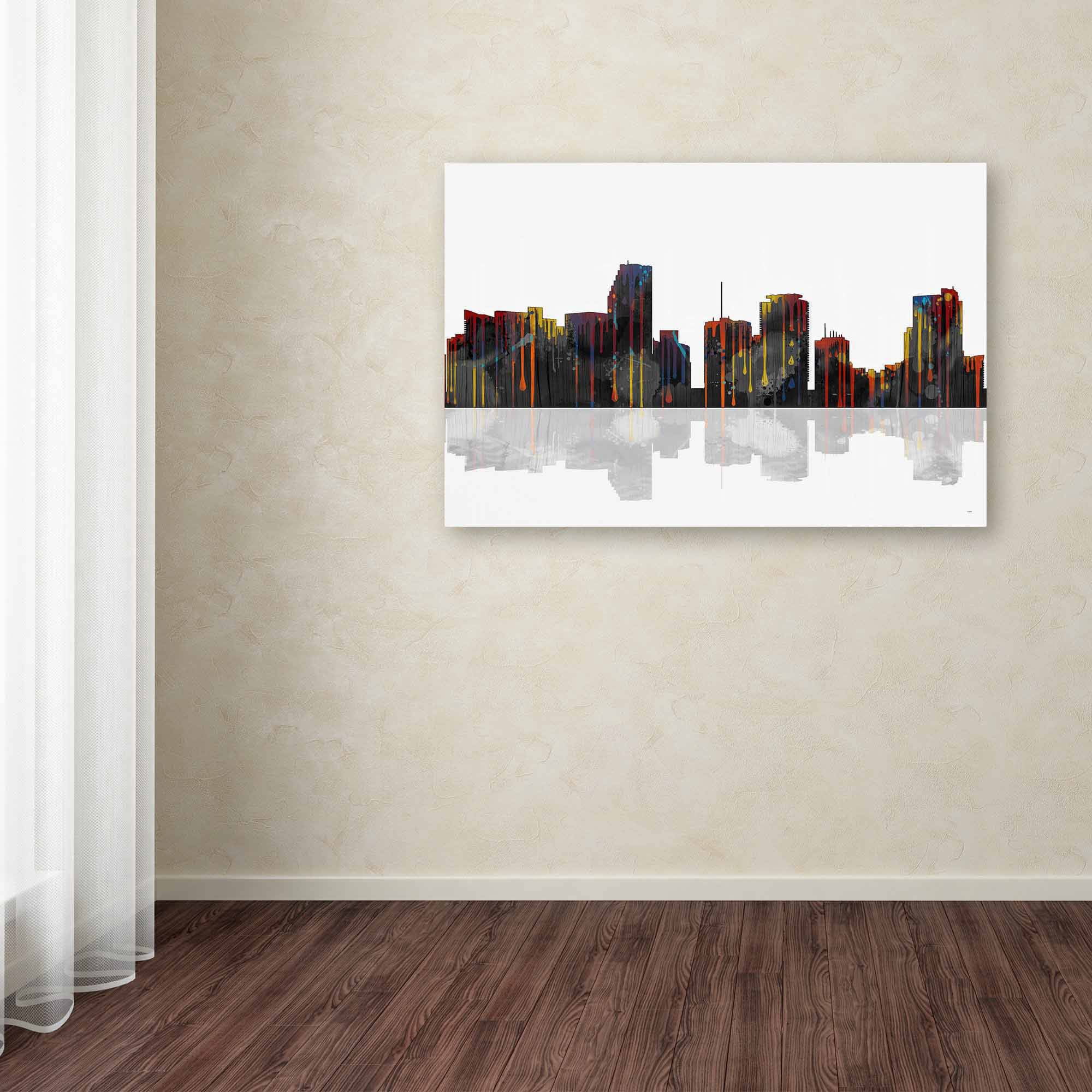Marlene Watson "Miami Florida Skyline" Canvas Art
