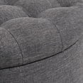 Furnimart Round Storage Ottoman with Cover Lid, Tufted Round Ottoman