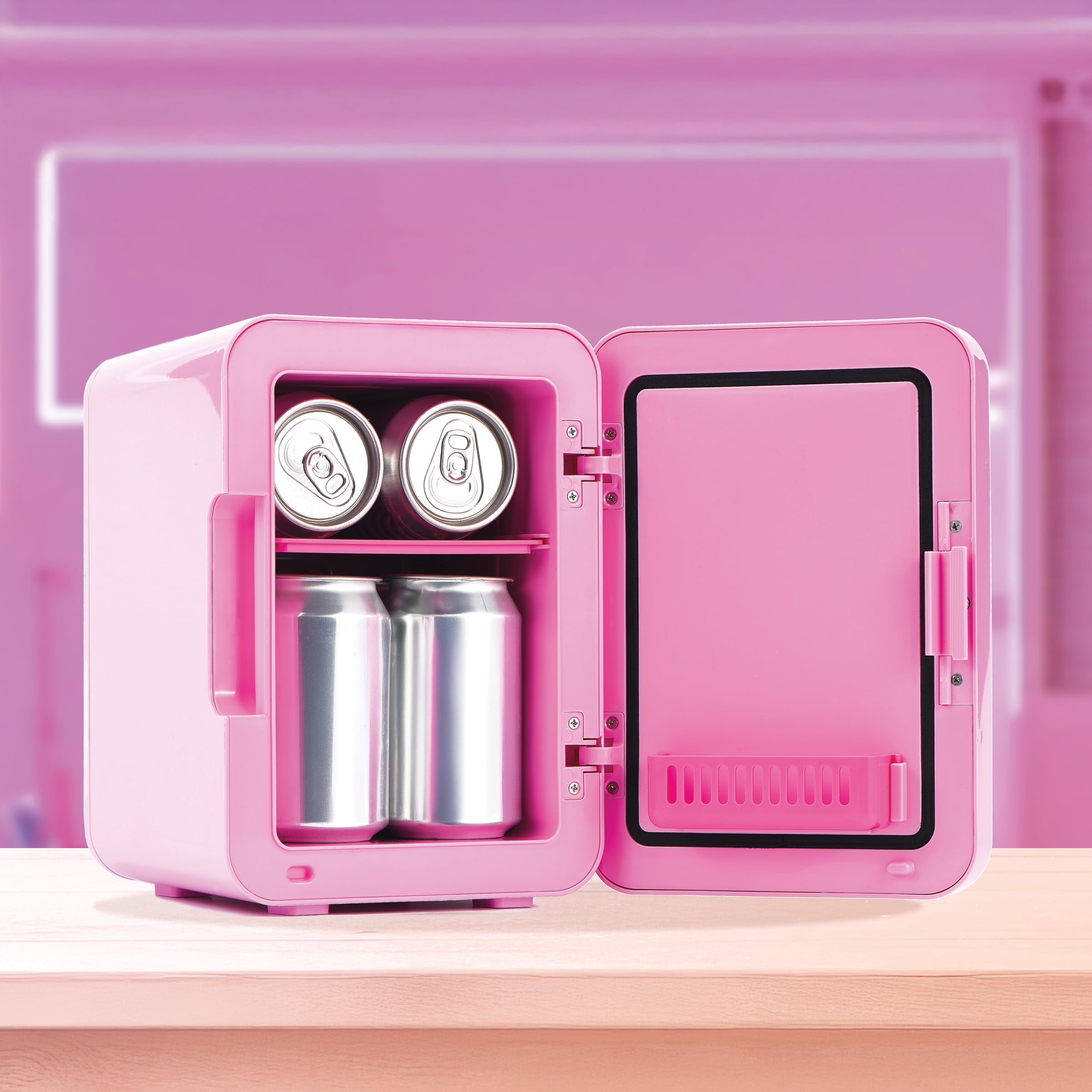 Hello Kitty Mini Fridge 4L 6 Can, Pink Portable Beverage Cooler for Drinks, Skincare, Bedroom, Office, Vanity