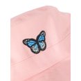 thumbnail image 2 of DLAPL Embroidered Bucket Hat for Women Men Fashion Summer Beach Fisherman Cap, Butterfly Pink, 2 of 5