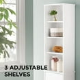 Mainstays Bathroom Storage Linen Tower with Concealed Storage and Four