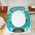 thumbnail image 5 of Feelyou Teal Aztec Women Bed Sheets, Rustic Farmhouse King Sheets, Mandala Southwestern Sheet Set, Ultra Soft Bedroom Decor, 4 Pieces, 5 of 7