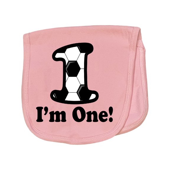 Inktastic First Birthday Soccer 1 Year Old Boy Baby Burp Cloth