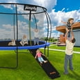 thumbnail image 3 of Jumpfly Trampoline Slide Ladder Universal Trampoline Ladder with Handles Strong Tear Resistant Fabric Trampoline Accessories for Kids Toddler Climb Up & Slide Down, Orange, 3 of 7