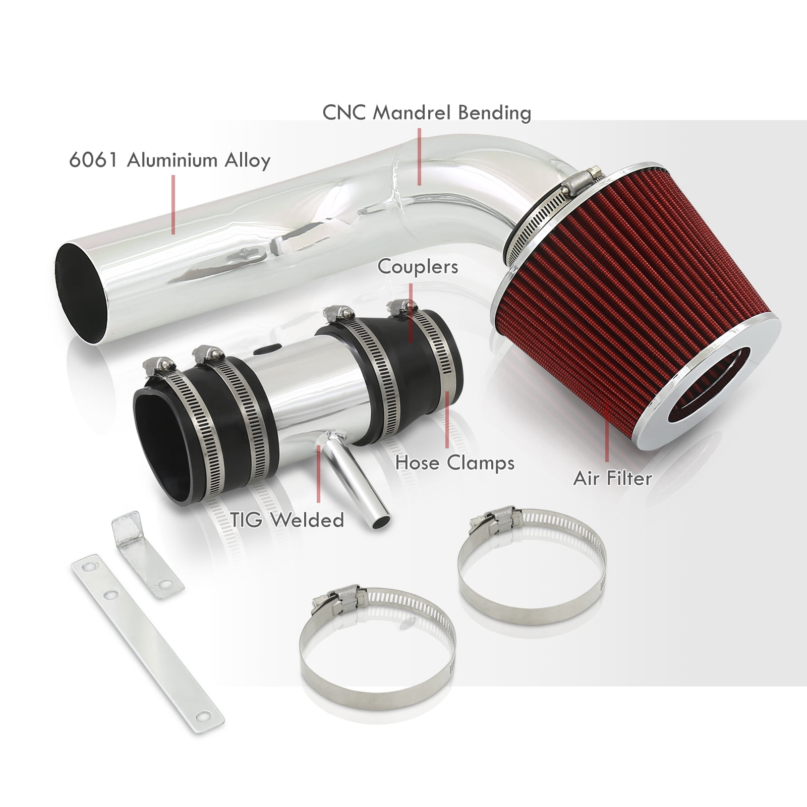 AJP Distributors Cold Air Short Ram Intake CAI SRI JDM Induction System Polish Aluminum Pipe + Filter Compatible/Replacement For Nissan Maxima A32 VQ30DE 3.0 V6 1995 1996 1997 1998 1999 95 96 97 98 99