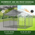 thumbnail image 6 of Haverchair Large Outdoor Dog Kennel, Heavy Duty Dog Kennel with Water&UV-Resistant Proof, Galvanized Steel Dog Pens Outside Dog House for Dog Run,Playpen (90" L x 90" W x 63" H)(90"L x 90"W x 63"H), 6 of 7