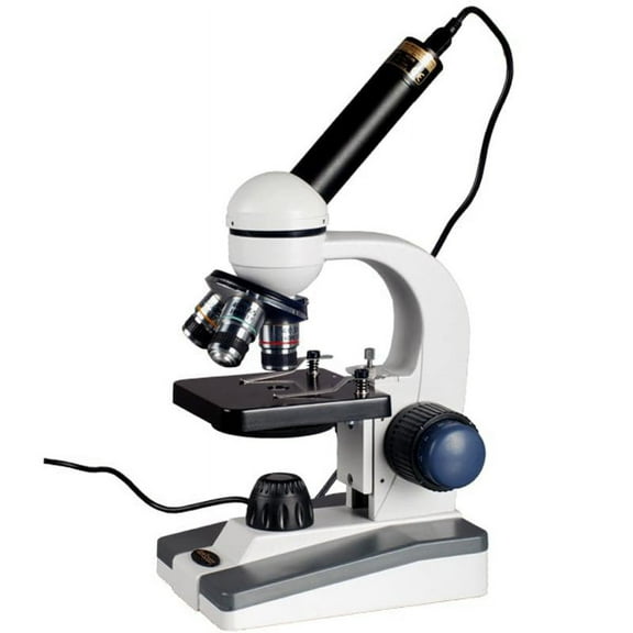 AmScope  LED Student Science Microscope with Coarse and Fine Focus with Digital Imager