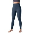 thumbnail image 2 of Yoga Pants Women Stretchy Breathable Slim Fit Solid Print High Waist Lifting Gym Pants for Sporty Wear Blue XXL, 2 of 9