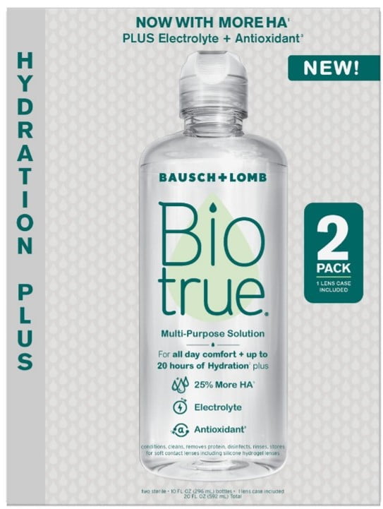 Biotrue Hydration Plus MultiPurpose Contact Lens Solution, 2x10oz