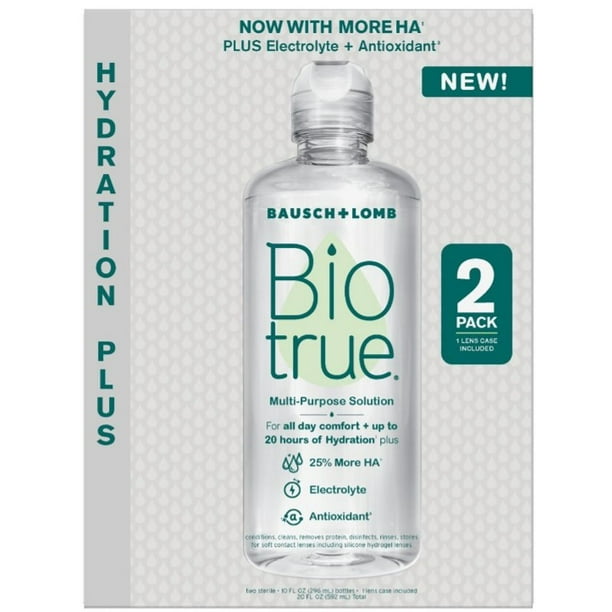 Biotrue Hydration Plus MultiPurpose Contact Lens Solution, 2x10oz