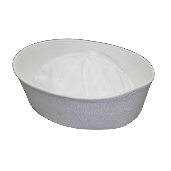 Military US Navy Cotton Dixie Cup GOB Sailor Hat, White, Size 8