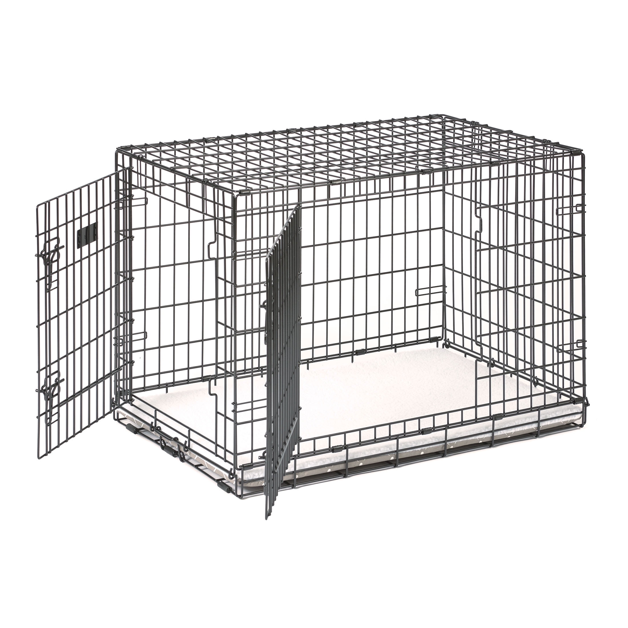 MidWest Homes for Pets QuietTime Reversible Dog Crate Pan Cover, 36 inch, Fleece, Mushroom Diamond