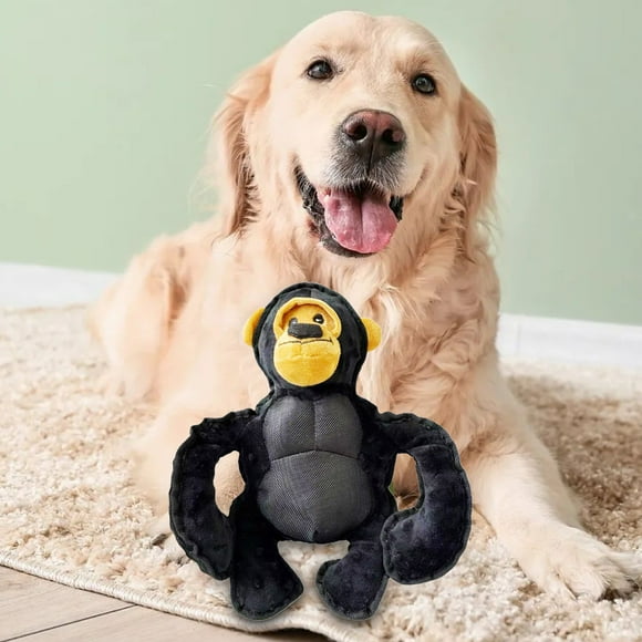 FHBVT Indestructible Large Dog Toy Chimpanzee 11.02In Tough Fabric Squeaky Sound Soft Cuddly Shape Aggressive Chewers Resistant Solo Play Boredom Anxiety Relief for Large Dogs Pet Toy Decor