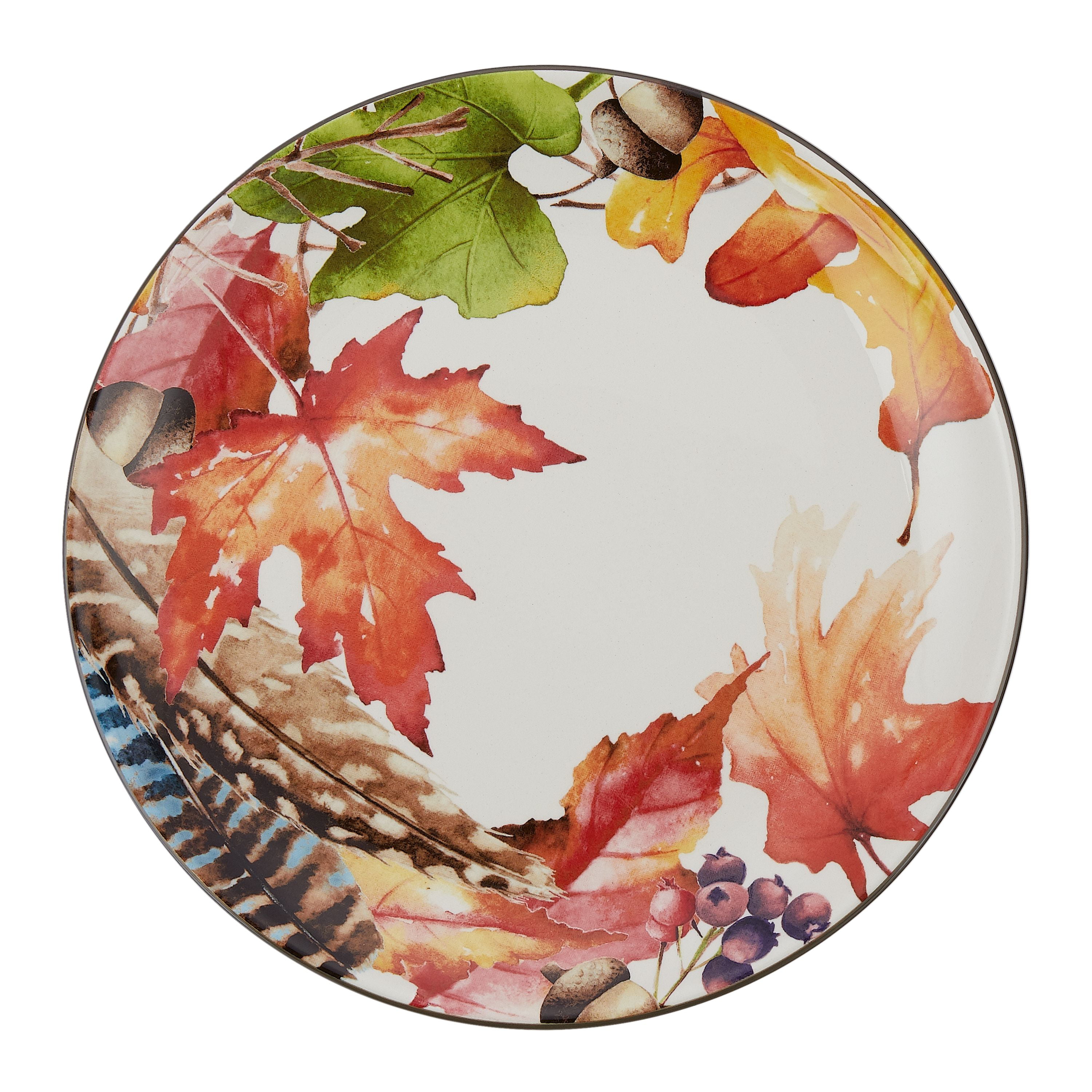 CREAM MIST 8.5" Plate Acorns Fall Leaves Better Homes & Gardens HARVEST 