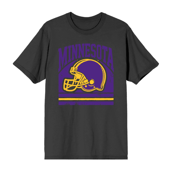 Minneapolis Football Adult Charcoal Crew Neck Short Sleeve Tee-Large
