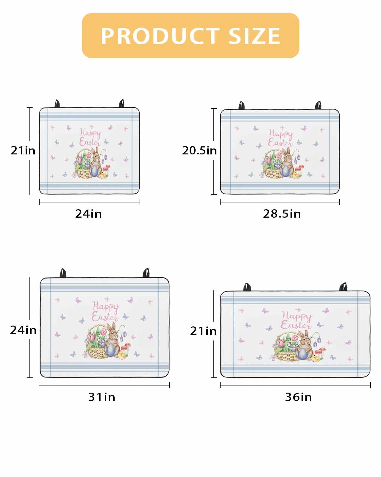 Large Induction Cooktop Protector Mat Easter Stove Top Covers for Electric Stove, Spring Tulip Floral Bunny Butterfly Pastoral Decorative Stove Burner Cover Mats, Glass Top Stove Cover