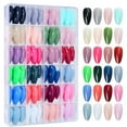 thumbnail image 1 of Uñas: parches completos, parches de media uña, estilo francés; aptos para mujeres embarazadas; parches de gel inodoros; duración de 14 días; uñas cortas hechas a mano; set de uñas, 1 of 6