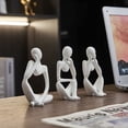 thumbnail image 4 of PEACNNG Home Decor Thinker Statue Living Room Decorations Abstract Art Sculpture Set of 3 Resin Collectible Figurines for Office Table Shelf Decor (White), 4 of 5