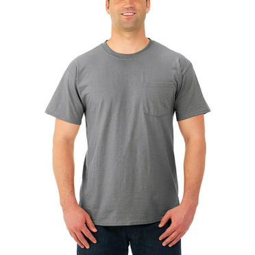 Men's Tagless ComfortSoft Dyed Crewneck 4-Pack Pocket T-Shirt, Assorted ...