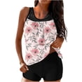 thumbnail image 2 of Jsaierl 2 Piece Tankini Swimsuits Women High Waisted Summer Vacation Print Push Up Swimwear Athletic Tankini Tops with Pants Tankini Bathing Suits S-2XL, 2 of 6