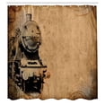 thumbnail image 3 of Ambesonne Steam Engine Shower Curtain, Aged Iron Train, 69"Wx75"L, Brown, 3 of 5