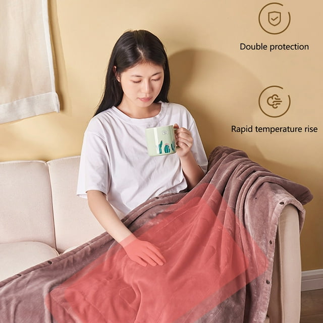 Xihbxyly Couverture Jetée;Couverture;Couverture en Molleton USB Flanelle Couverture Électrique Chauffage Basse Tension Matelas Électrique Couverture Sans Fuite Régulation de Température à Trois Vitesses 140x80cm