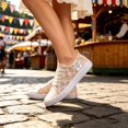 thumbnail image 2 of Elegant Knit Mesh Lace Up Flat Shoes for Casual Autumn Breathable Everyday Sneakers Women Comfortable Walking Outdoor Lightweight Flexible Sole, 2 of 7