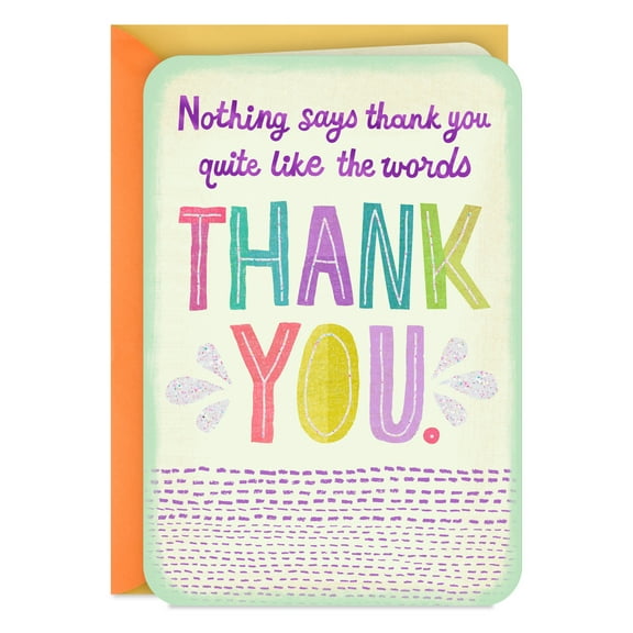 Hallmark Just Because Thank You Card (Colorful Letters Simply Said)