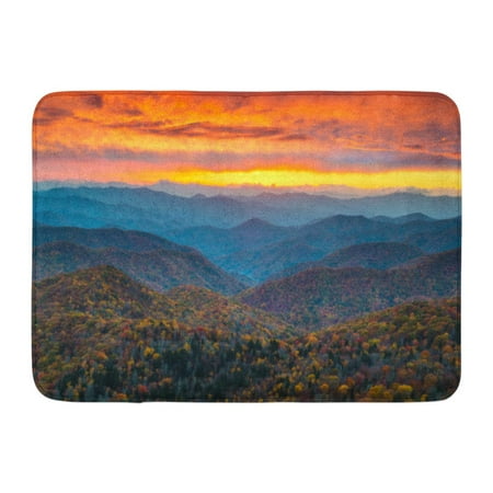 SIDONKU North Carolina Blue Ridge Parkway Mountains Sunset Scenic Landscape Near Asheville Nc During The Autumn Doormat Floor Rug Bath Mat 23.6x15.7
