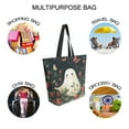 thumbnail image 7 of FORMRS Womens Canvas Tote Bag with Zipper Inner Pocket Shoulder Handbag, Happy Ghost, 7 of 7