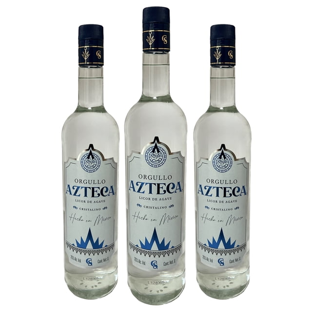 Tripack Licor De Agave Orgullo Azteca Cristalino 1000 Ml Orgullo Azteca Licor de Agave