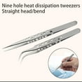 thumbnail image 6 of Pack of 2 Multipurpose Stainless Steel Curved And Straight Tweezers for Accuracy Work in Various Fields, 6 of 8