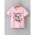 thumbnail image 1 of T-Shirt à Manches Courtes d'Été pour Filles, "Promotionné pour Grande Sœur" Imprimé Cœur, Haut en Tricot Décontracté à Col Rond, Coton, Légèrement Extensible, Coupe Régulière - T-Shirts à Manches Courtes en Tissu Tricoté pour Filles Été, 1 of 6