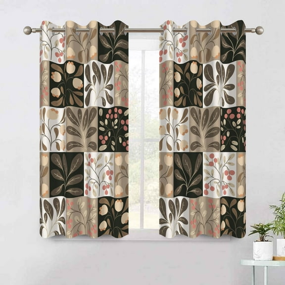Dashan Farmhouse Floral Blackout Curtains for Bedroom Living Room Decor Grommet Window Drapes 42x63 Inch,2 Panels