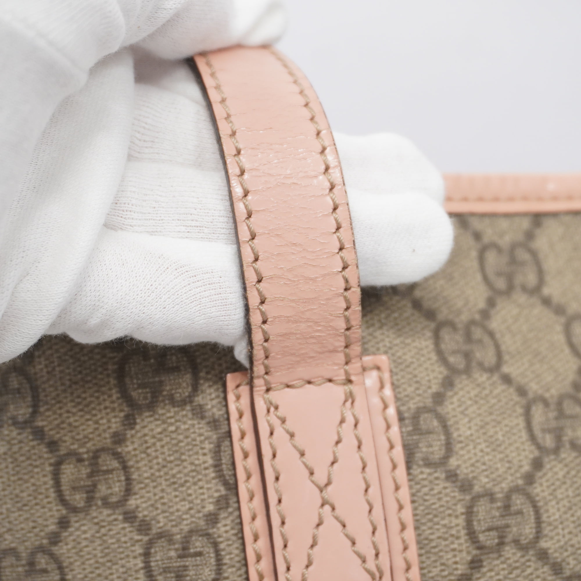 Used Auth Gucci Tote Bag 211137 Women's GG Supreme Handbag,Tote Bag  Beige,Pink 