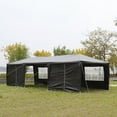 thumbnail image 2 of EDOEMSE Outdoor Gazebo Tent, Canopy Tent, Outdoor Sun Shade Shelter, 10'x30' Outdoor Party Tent with 8 Removable Sidewalls, Waterproof Canopy Patio Wedding Gazebo, Black, 2 of 15
