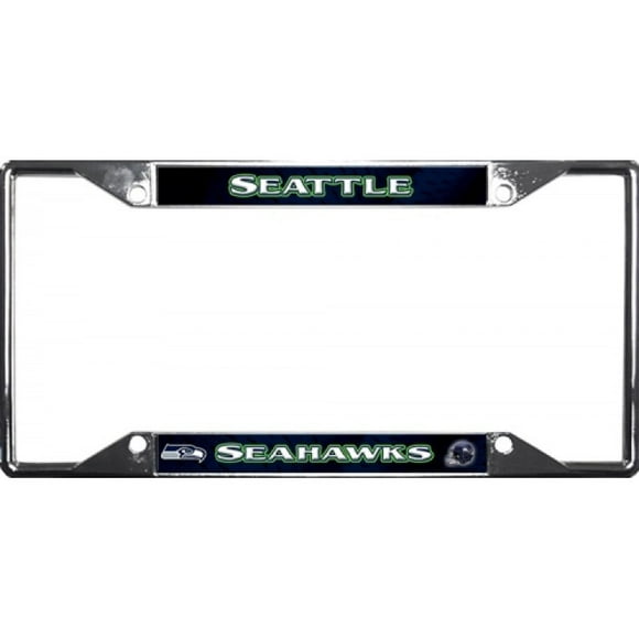 Seattle Seahawks EZ View Cadre de Plaque d'Immatriculation Chromé