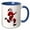 Blue/White, variant on 3drose, Santa Claus Running to His Left, 11oz Two-tone Black Mug