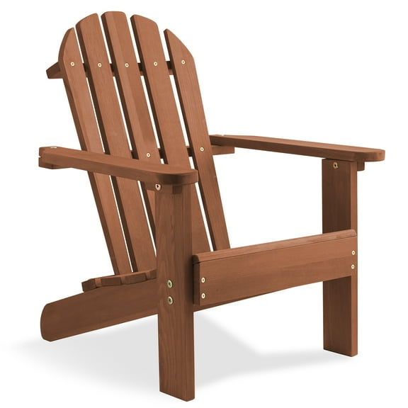 CHAUKY Folding Adirondack Chair Outdoor Wooden Accent Furniture Fire Pit Lounge Chairs for Yard, Garden, Patio w/ 350lb Weight Capacity