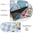 thumbnail image 5 of Ocean Gnome Large Area Rugs 8x10 ft Nautical Shell Sea Star Flag Flower Blue Plaid Washable Rug Non Slip Indoor Carpet Absorbent Floor Mat for Living Room Bedroom Dining Room, 5 of 9