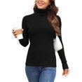 thumbnail image 1 of HSHDLDF Women's Ribbed Turtleneck Sweater Long Sleeve Knitted Solid Pullover, 1 of 6