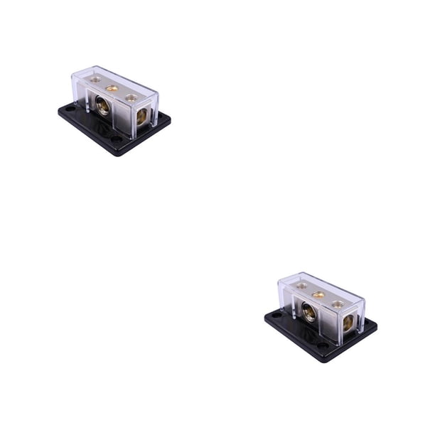 Speravity Audio Amplifier Splitter Distribution Block 2-Way Cable Automotive Wear-resistant Sound Ground Professional Electric Boxes Caja de cable de salida de 2 vías 2piezas Speravity CBP382044