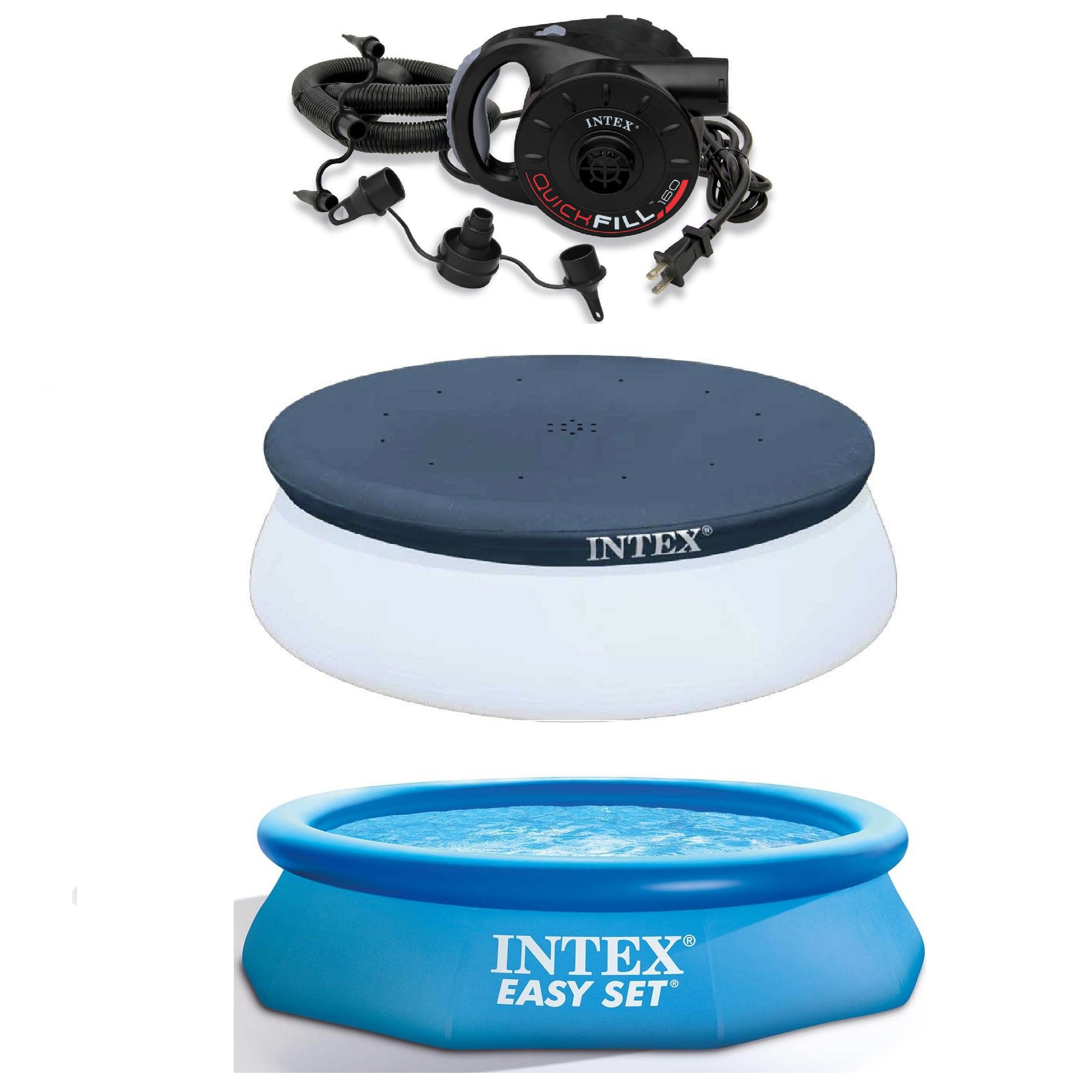 Intex 120V QuickFill Air Pump, 10ft Easy Set Pool Cover
