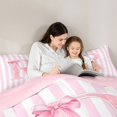 thumbnail image 5 of Manfei Pink Line Geometric Pattern 7-Piece Twin Bedding,Personalized Monogrammed R Bedding Comforter Set,Pink Reversible, 5 of 7