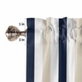 thumbnail image 5 of Kitchen Curtains 54 Inches length, Beige Navy Blue Striped Window Treatment Curtain Drapes, Farmhouse Stripe Art Thermal Insulated Drapes for Basement Hotel RV, 42"x54", 2 Panels, 5 of 7
