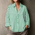 thumbnail image 2 of AnuYalue Striped Shirt for Womens 3/4 Sleeve Casual Boyfriend Blouse Tops Loose Fit Lapel Collar Dressy Work Shirts, 2 of 8