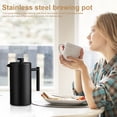 thumbnail image 5 of Btidfty Stainless Steel French Press Coffee Maker 1000ml Double Wall Insulation Coffee Press Easy Press Cafe Brewed Coffeeware with 3 Double Walled Large Coffee Press Kitchen Accessories, 5 of 9