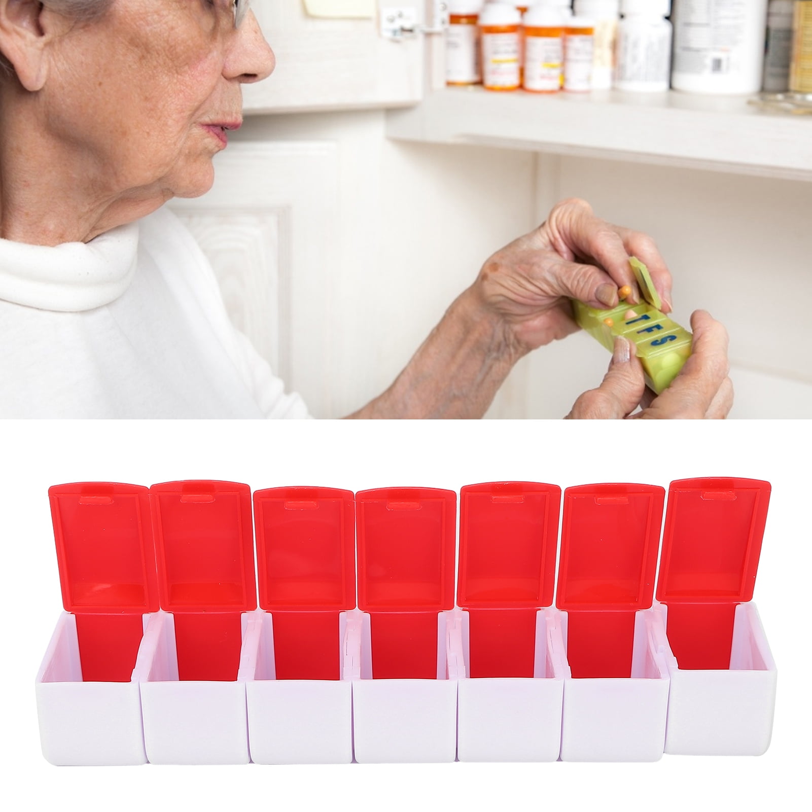 Pills Case, Portable Weekly Pills Organizer  for Work for Travel for School