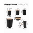 thumbnail image 5 of Accesorios XTELLAR De Baño 6 Piezas De Bambú De Lujo Wc Color Negro, 5 of 5